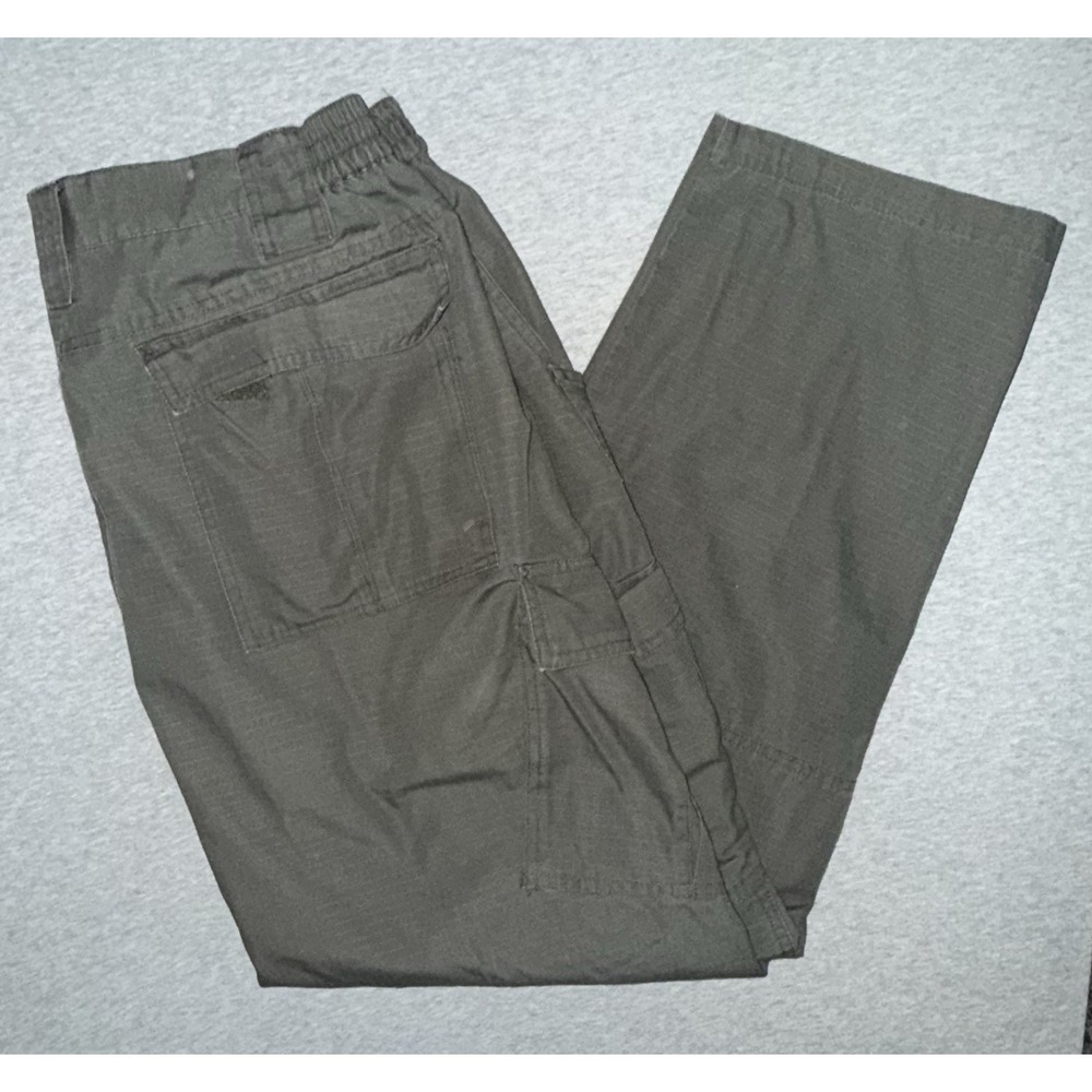 CQR Mens Olive Green Tactical Cargo Pants 40x32 Ripstop Pockets Utility Workwear